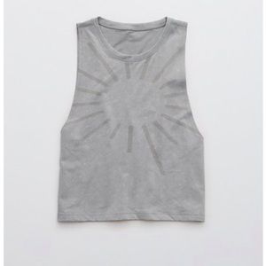 Aerie offline seem less tank- cropped- silver shadow- never worn price is firm